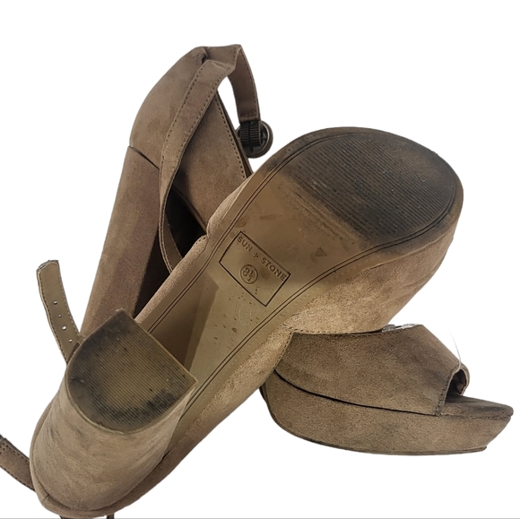 Sun + Stone Reeta Block-heel Platform Sandals Stone 8.5 - Picture 9 of 9